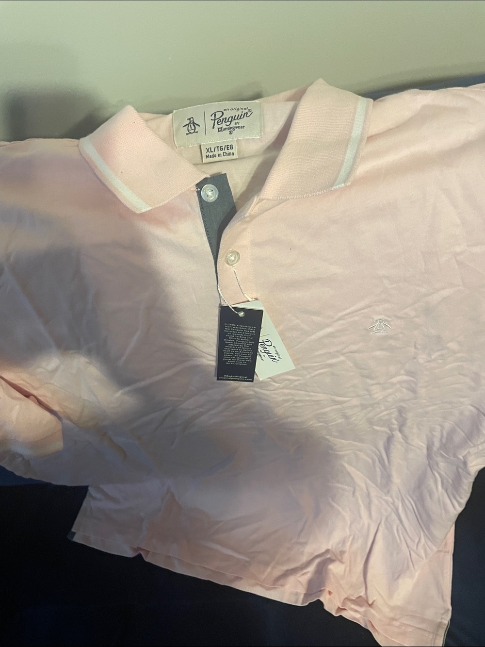 Original Penguin Light Pink Polo with Contrast Placket